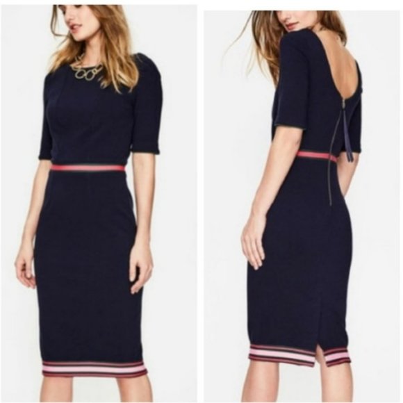 Boden Dresses & Skirts - BODEN Kaia Ottoman Short Sleeve Navy Sheath Dress
